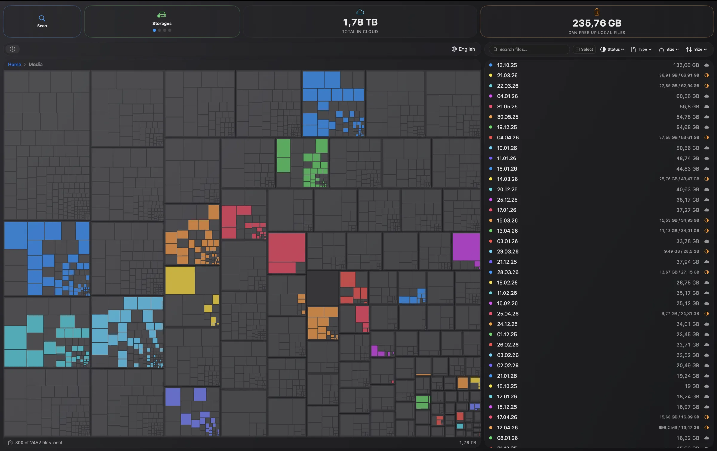 Flint app — cloud storage treemap visualization